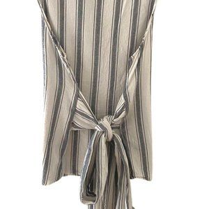 Navy Striped White Sleeveless Top with Bow